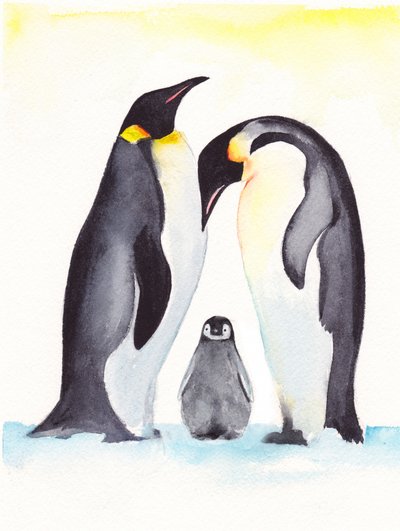 Retrato de familia de pingüinos de Christine Lindstrom