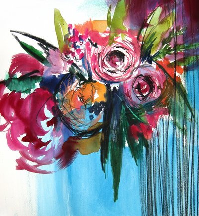 Flores abstractas llenas de colorido de Christine Lindstrom