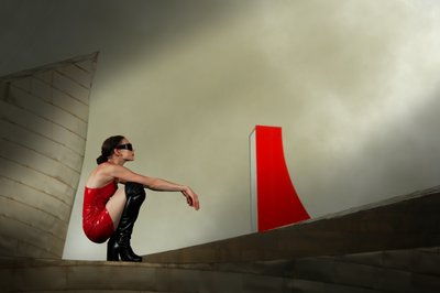 Vestido rojo «Mujer moderna» de Christine von Diepenbroek