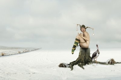 Escena invernal con un bufón desnudo de Christine von Diepenbroek