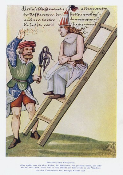 Castigo de una mujer en el siglo XVI de Christof (after) Weiditz
