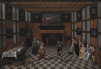Fiesta de baile en un interior de Christoffel Jacobsz. van der Laemen