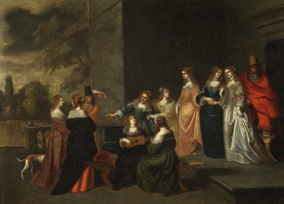 Grupo en una Terraza, c.1640 de Christoffel Jacobsz van der Lamen