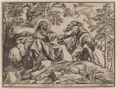 La tentación de Cristo por el diablo de Christoffel Jegher after Sir Peter Paul Rubens