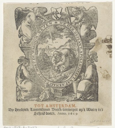 Viñeta de título con un hombre plantando cultivos de Christoffel van Sichem (II) (possibly)