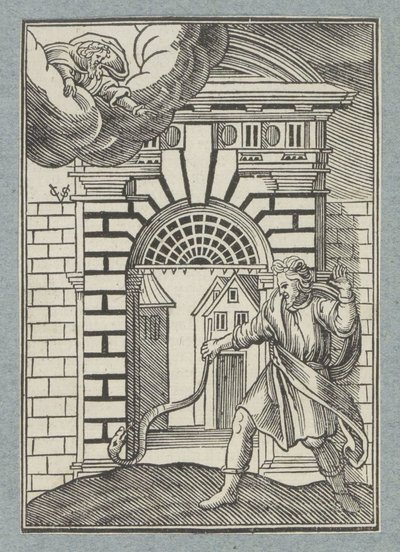Dios Padre convierte el bastón de Moisés en una serpiente de Christoffel van Sichem (II)