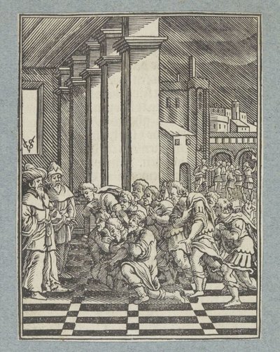 Los hermanos de José se arrodillan ante él en Egipto de Christoffel van Sichem (II)