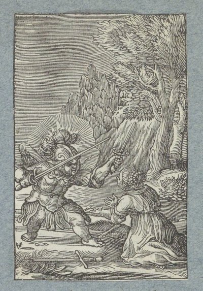 Un niño se rinde ante un ángel vestido de caballero
Pia Desideria (título de la serie) de Christoffel van Sichem (II)