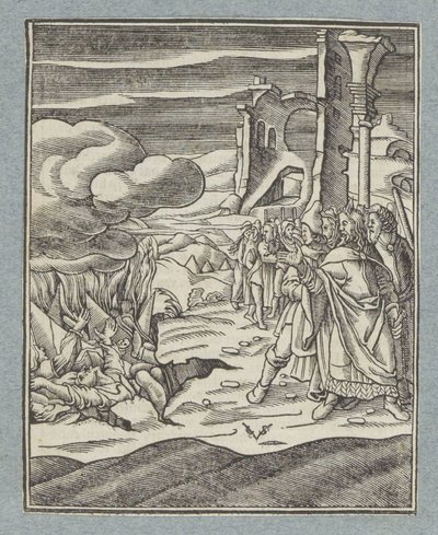 Korach, Datan y Abiram y sus familias son tragados por la tierra de Christoffel van Sichem (II)
