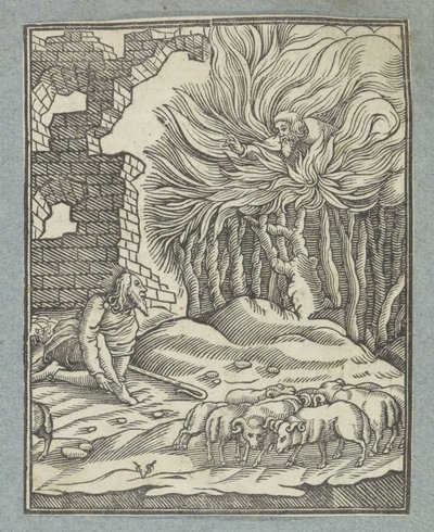 Moisés y la zarza ardiente de Christoffel van Sichem (II)