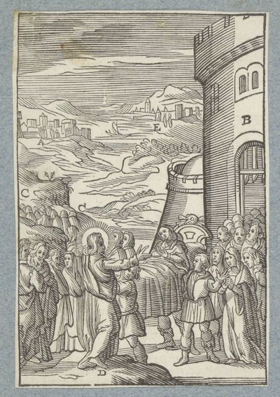 Reanimación del hijo de la viuda de Naïn de Christoffel van Sichem (II)