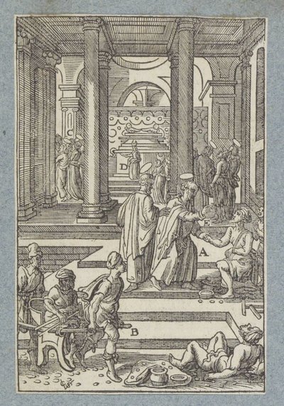 Pedro cura a un paralítico. de Christoffel van Sichem (II)