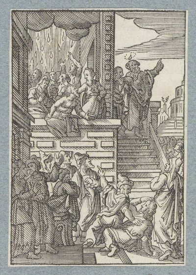 Pedro predica en Jerusalén de Christoffel van Sichem (II)