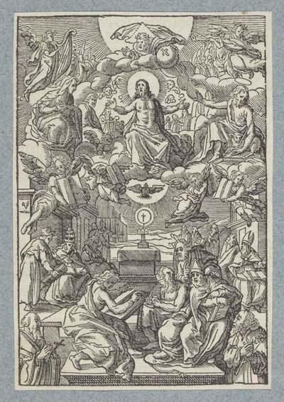 Disputa entre los Padres de la Iglesia sobre el Santísimo Sacramento de Christoffel van Sichem (II)