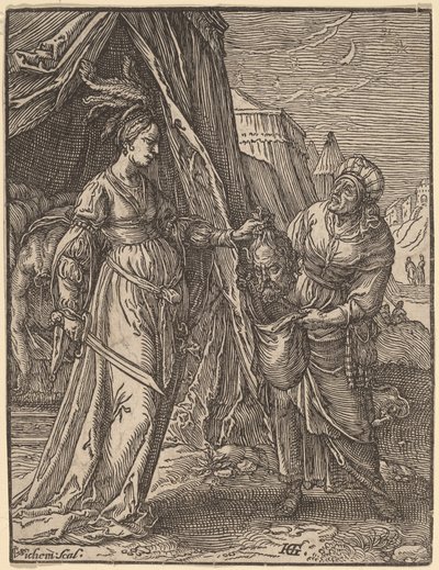 Judith con la Cabeza de Holofernes de Christoffel van Sichem I, after Hendrik Goltzius