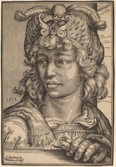 Busto de un joven de Christoffel van Sichem I after Jacob Matham