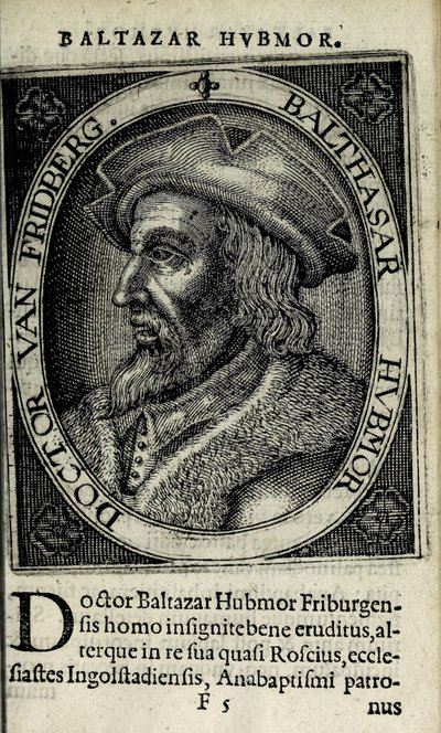 Balthasar Hubmaier, ilustración de 