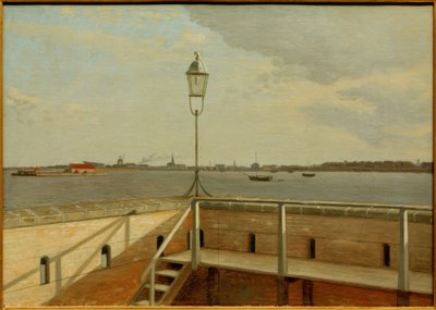 Vista desde la fortaleza Trekroner hacia Copenhague en la distancia de Christoffer Wilhelm Eckersberg