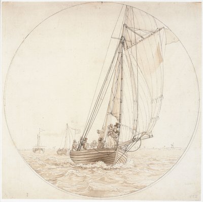 Danés: Un viaje a Charlottenlund. El vapor Caledonia se encuentra con un barco de recreo Un viaje a Charlottenlund de Christoffer Wilhelm Eckersberg
