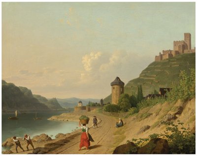 Figuras en una pista junto al Rin de Christoffer Wilhelm Eckersberg
