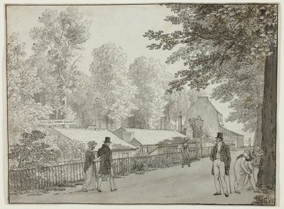 Relais, Avenida de los Campos Elíseos, París (recto); Escena de la vida de Odiseo (verso) de Christoffer Wilhelm Eckersberg