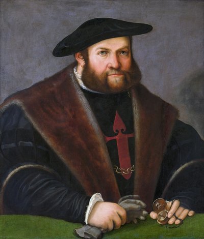 Alemán: Retrato de Ulrich Ehinger (1485-1537) (Retrato de un Caballero de Santiago) Ulrich Ehinger como Caballero de la Orden de Santiago de Christoph Amberger