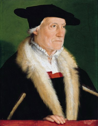 Retrato del cosmógrafo Sebastian Münster 1489-1552, c. 1550 de Christoph Amberger