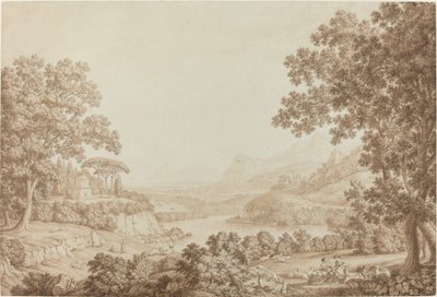 Paisaje Arcadio con un Mausoleo de Christoph Heinrich Kniep