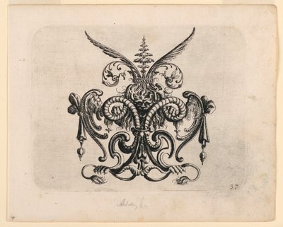Placa 37, del Neüw Grotteßken Buch (Nuevo Libro de Grotescos) de Christoph Jamnitzer