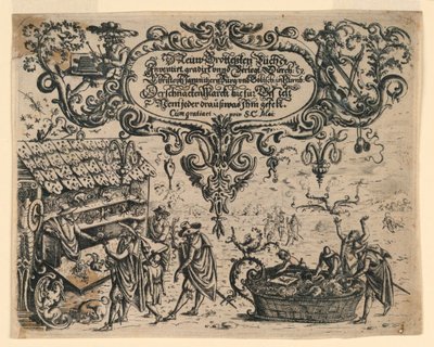 Página de título de Neüw Grotteßken Buch (Nuevo libro grotesco) de Christoph Jamnitzer