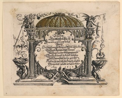 Página de título, del libro Neüw Grotteßken (Nuevo libro grotesco) de Christoph Jamnitzer