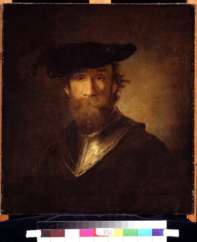 Viejo soldado con una boina negra. Un viejo soldado con boina negra. Pintura de Christopher Paudiss (1630-1666). Arte alemán del siglo XVII. Museo Pushkin de Bellas Artes, Moscú. de Christoph Paudiss