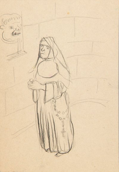 Boceto de una monja de Christoph Voll