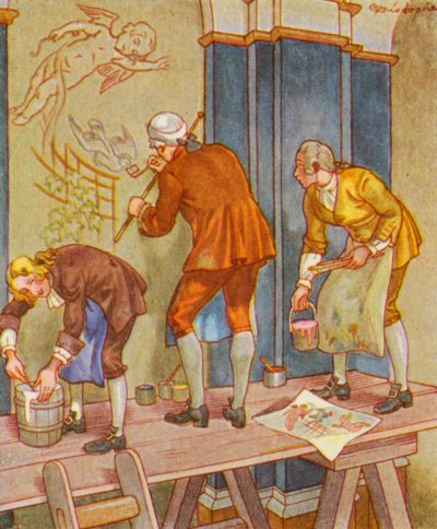 Dekorationsmaler / Pintor decorativo (litografía en color) de Christophe (1856 1945)