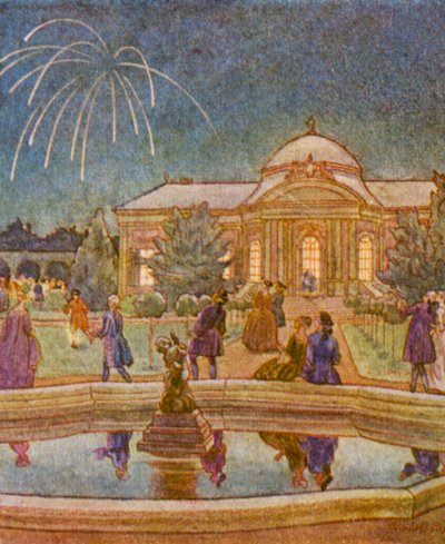 Feuerwerk / Fuegos artificiales (litografía en color) de Christophe (1856 1945)