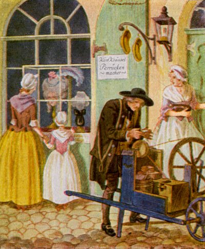 Scherenschleifer / Amoladora de tijera (litografía en color) de Christophe (1856 1945)