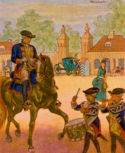 Wache Am Brandenburger Tor / Guardia en la Puerta de Brandemburgo (litografía en color) de Christophe (1856 1945)