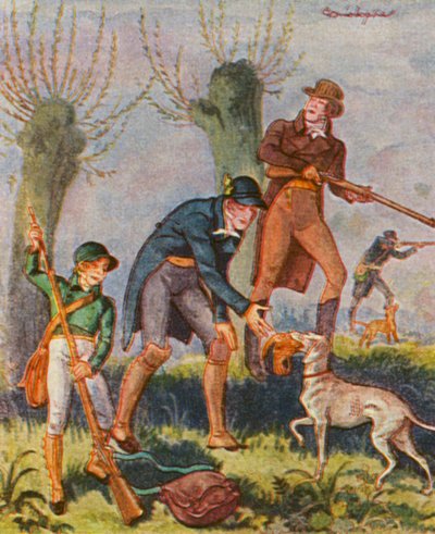 Bekassinenjagd / Caza de agachadizas (litografía en color) de Christophe (1856 1945)