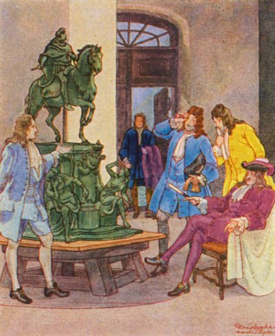 Bildhauerwerkstatt / Taller de escultura (litografía en color) de Christophe (1856 1945)