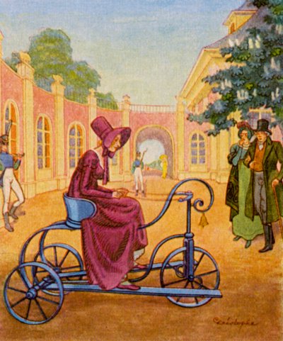 Draisinenfahren / Handcar Driving (litografía en color) de Christophe (1856 1945)