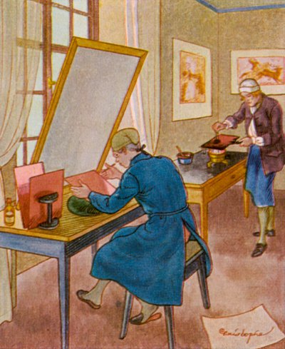 Grabador (litografía en color) de Christophe (1856 1945)