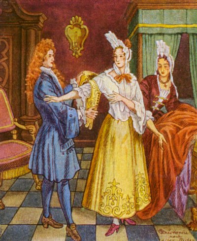 Sastre de corsés (litografía en color) de Christophe (1856 1945)