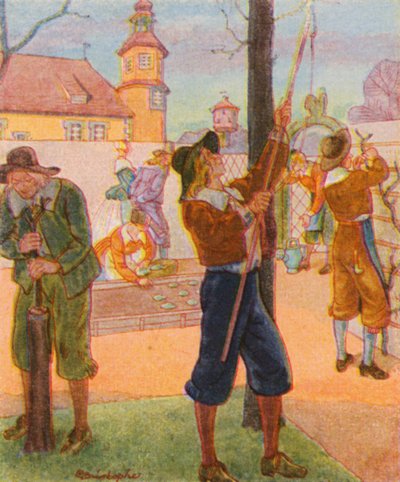 Obstbaumzucht / Cultivo de árboles frutales (litografía en color) de Christophe (1856 1945)