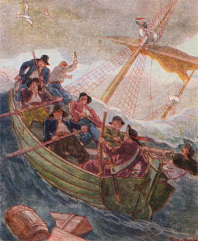 Piraten In Seenot / Piratas en apuros (litografía en color) de Christophe (1856 1945)