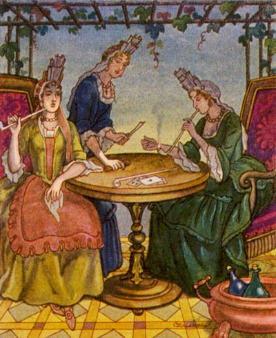 Raucherinnen / Smokers (litografía en color) de Christophe (1856 1945)
