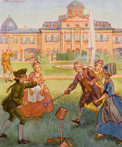 Pot Hitting (litografía en color) de Christophe (1856 1945)