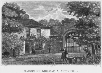 Casa de Nicolas Boileau, conocido como Boileau-Despreaux, en Auteuil, París, grabado por Ashby (siglo XIX) de Christophe Civeton