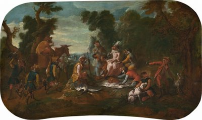 Singerie: El picnic, c. 1739 de Christophe Huet