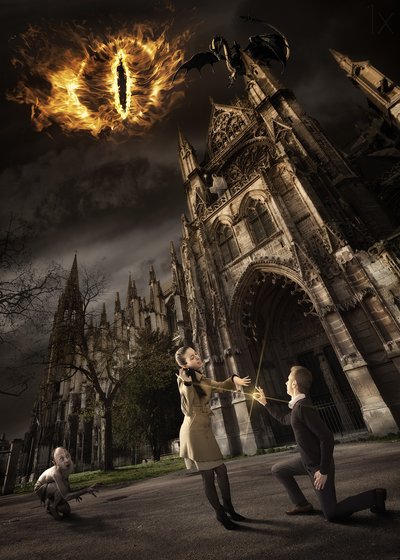 Fantasía oscura épica en una catedral de Christophe Kiciak