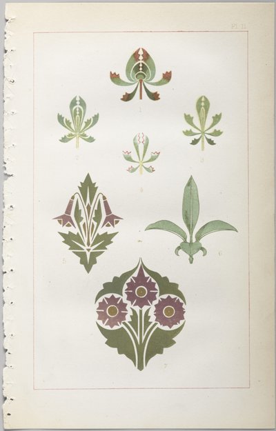 El arte del diseño decorativo: con un apéndice, dando las horas del día en que las flores se abren, publicado por Day & Son, Londres, 1862 de Christopher Dresser